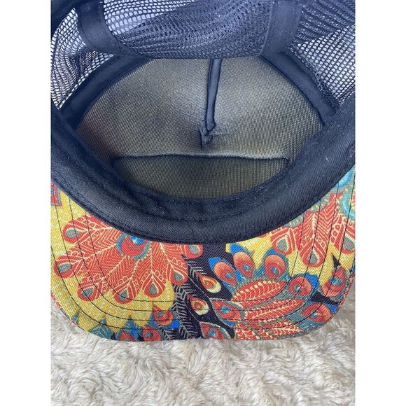 Vans Hat Unisex Paisley Peacock Pattern Mesh Snap Back Adjustable - Picture 7 of 9